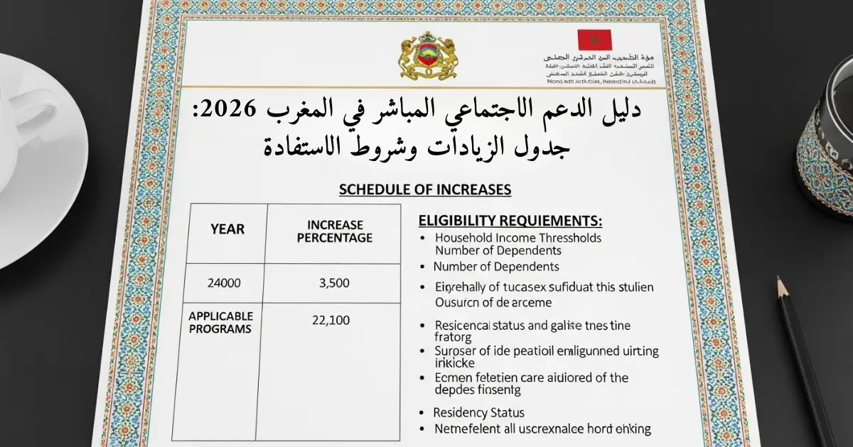 دليل الدعم الاجتماعي المباشر في المغرب 2026: جدول الزيادات وشروط الاستفادة
